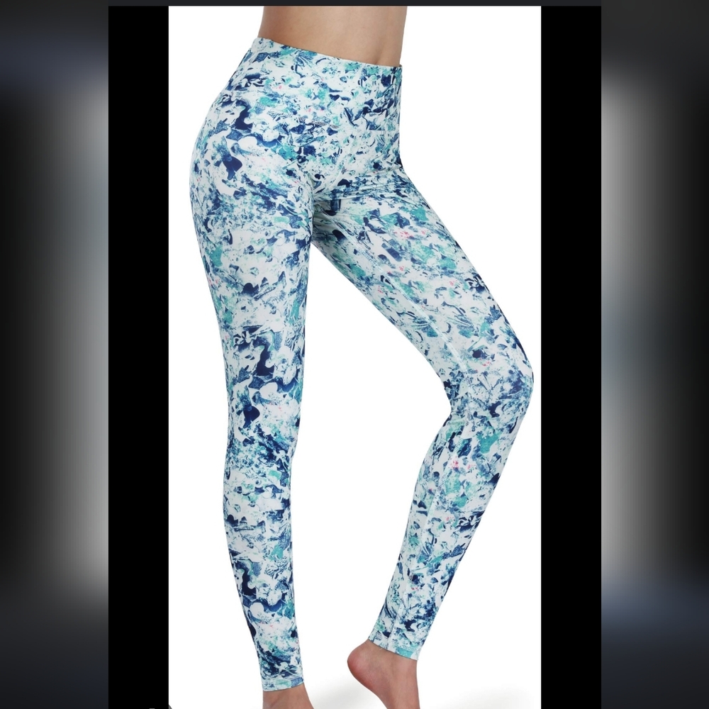 5/25$ Joe Fresh Blue and White Patterned Women Leggings - Picture 1 of 7